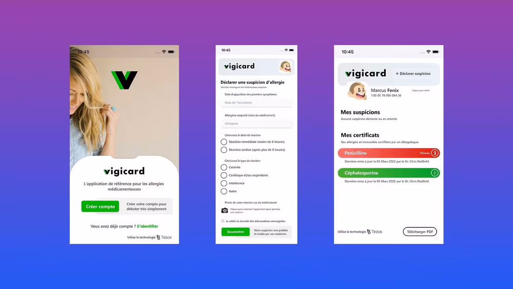 Project Vigicard Tracking drug allergies using the Tezos blockchain image 1